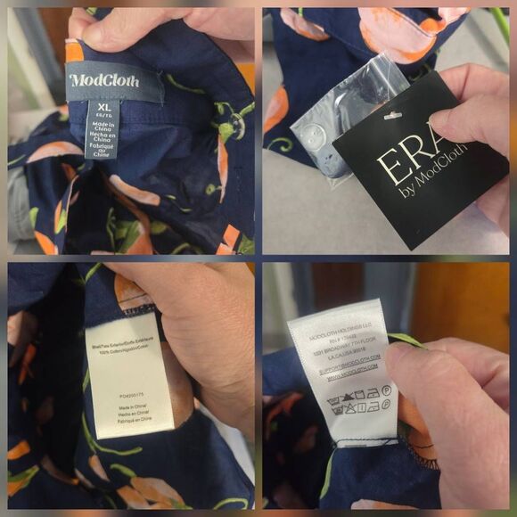 Modcloth Era Practice What You Peach Printed Sz. XL NWT - Picture 5 of 5